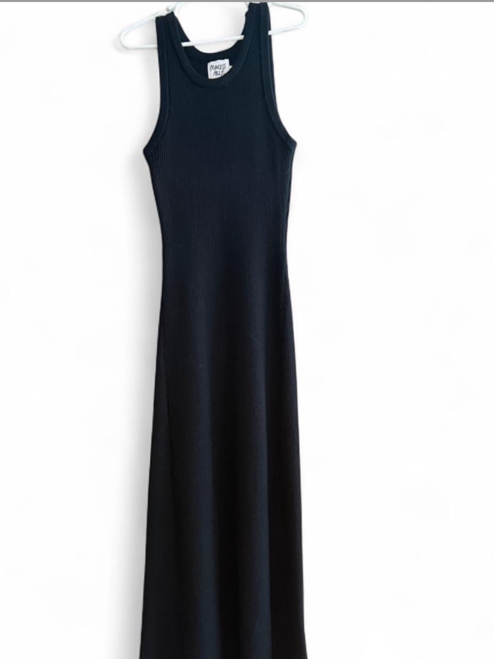 Princess Polly Black Ribbed Sleeveless Maxi Dress